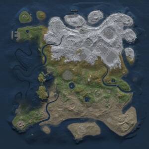 Thumbnail Rust Map: Procedural Map, Size: 3750, Seed: 1602516547, 16 Monuments