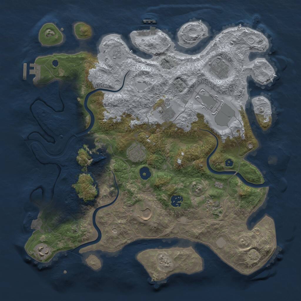 Rust Map: Procedural Map, Size: 3750, Seed: 1602516547, 16 Monuments