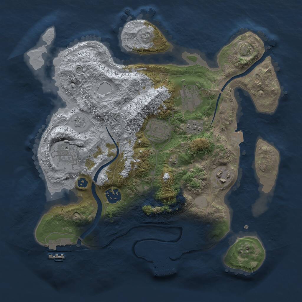Rust Map: Procedural Map, Size: 3000, Seed: 471382766, 11 Monuments