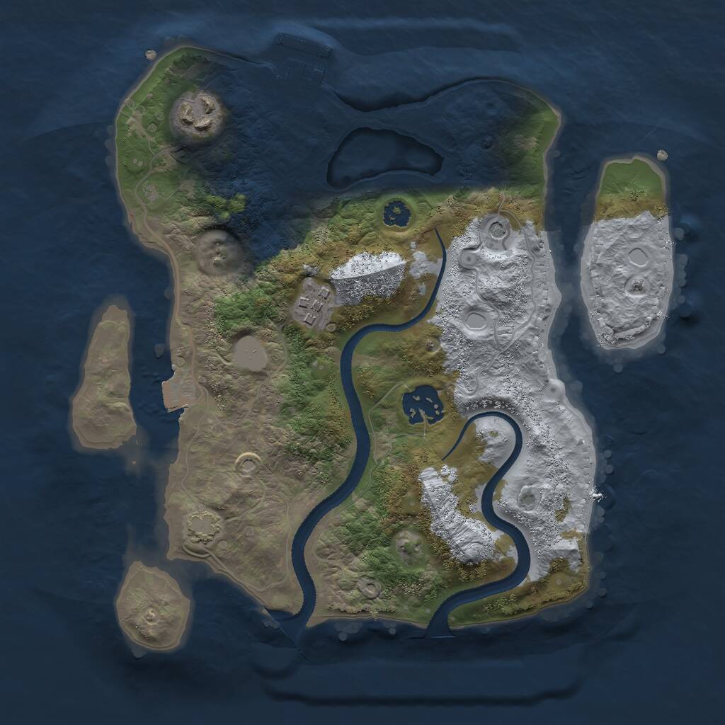 Rust Map: Procedural Map, Size: 2700, Seed: 1243242345, 7 Monuments
