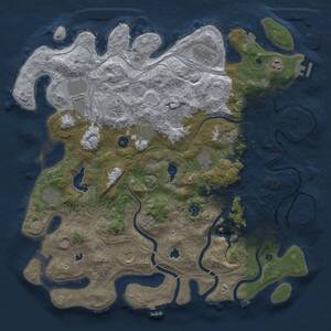 Thumbnail Rust Map: Procedural Map, Size: 4500, Seed: 1305577242, 17 Monuments