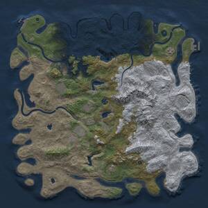 Thumbnail Rust Map: Procedural Map, Size: 5000, Seed: 1180907102, 17 Monuments