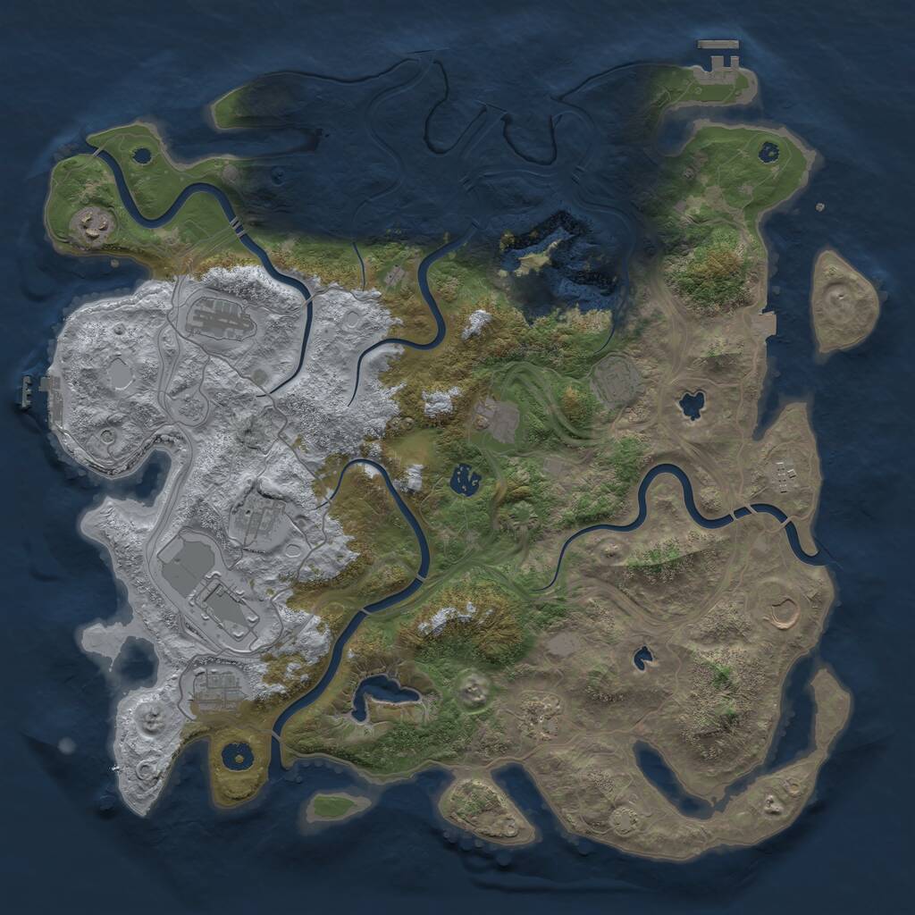 Rust Map: Procedural Map, Size: 4500, Seed: 926408005, 17 Monuments