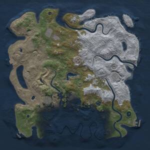 Thumbnail Rust Map: Procedural Map, Size: 4500, Seed: 206131562, 15 Monuments