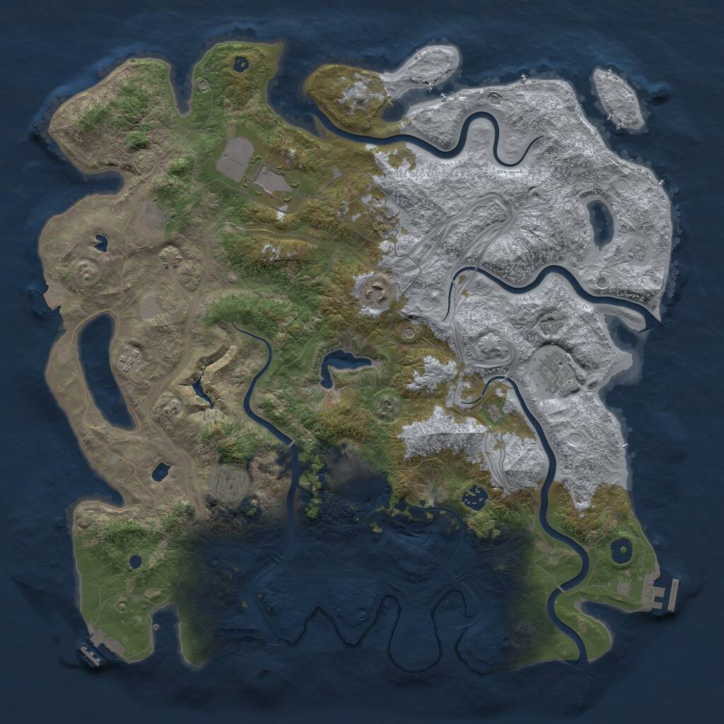 Rust Map: Procedural Map, Size: 4500, Seed: 206131562, 15 Monuments