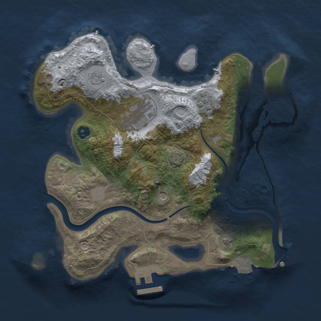 Rust Map: Procedural Map, Size: 2550, Seed: 2116679265, 7 Monuments