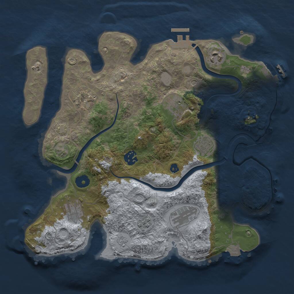 Rust Map: Procedural Map, Size: 3250, Seed: 1615830591, 14 Monuments