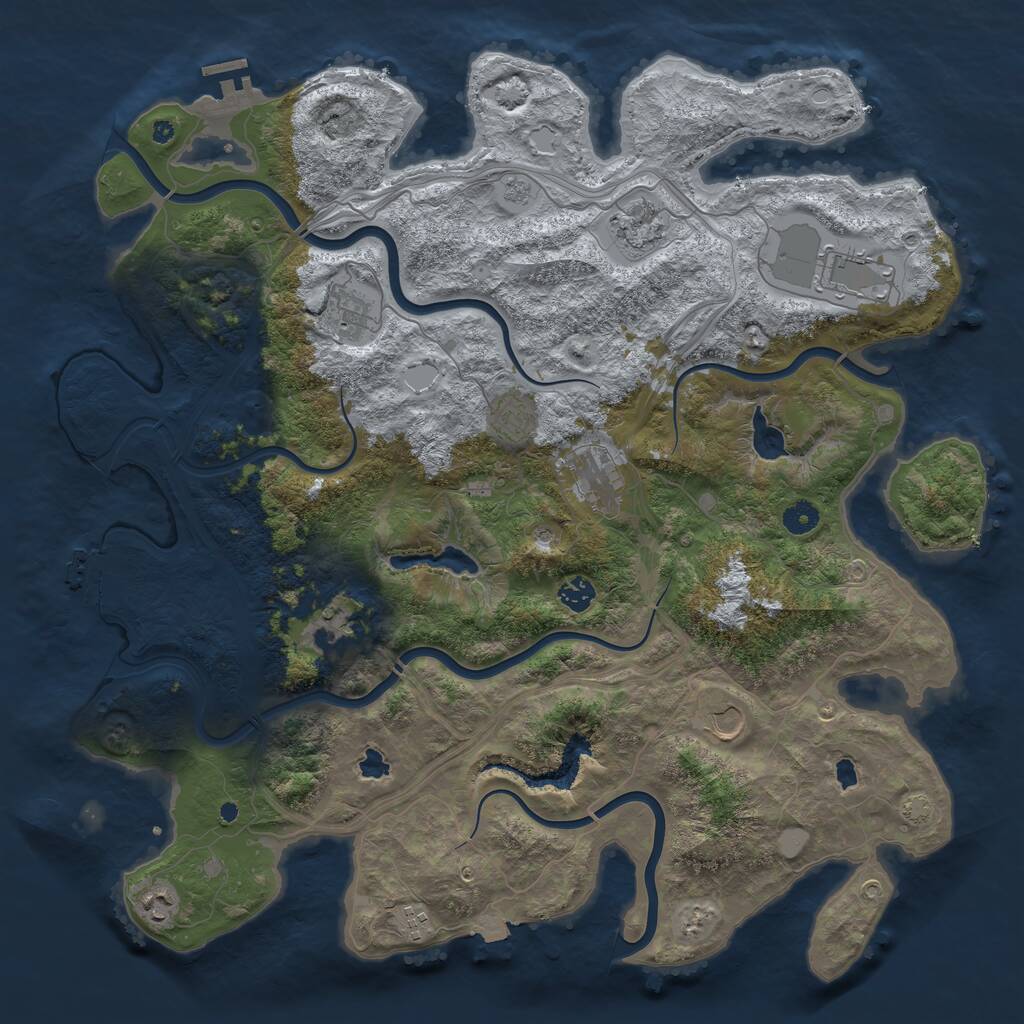 Rust Map: Procedural Map, Size: 4500, Seed: 1680984958, 16 Monuments