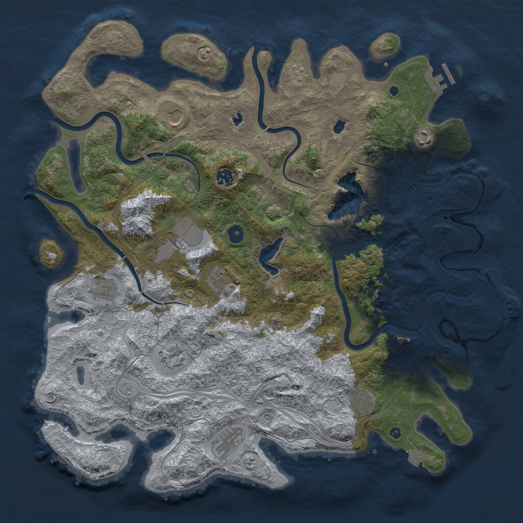 Rust Map: Procedural Map, Size: 4632, Seed: 1665441025, 16 Monuments