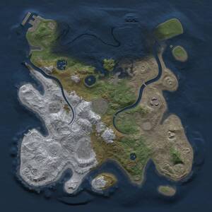 Thumbnail Rust Map: Procedural Map, Size: 3000, Seed: 17563, 12 Monuments