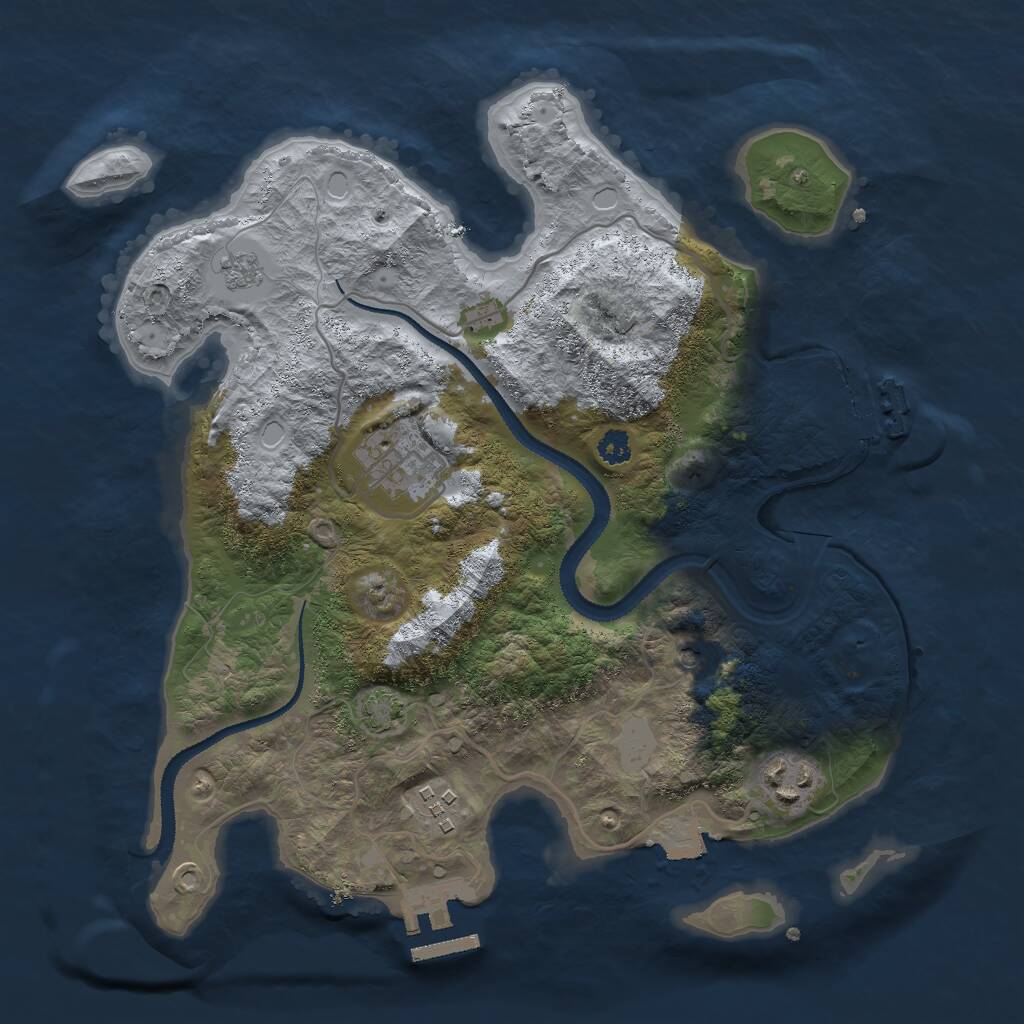 Rust Map: Procedural Map, Size: 3000, Seed: 2025100515, 9 Monuments