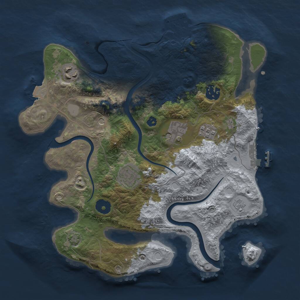Rust Map: Procedural Map, Size: 3000, Seed: 79941861, 11 Monuments