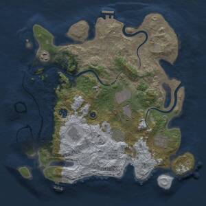 Thumbnail Rust Map: Procedural Map, Size: 3500, Seed: 2009034075, 13 Monuments