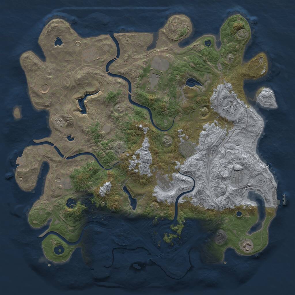Rust Map: Procedural Map, Size: 4500, Seed: 8763, 17 Monuments