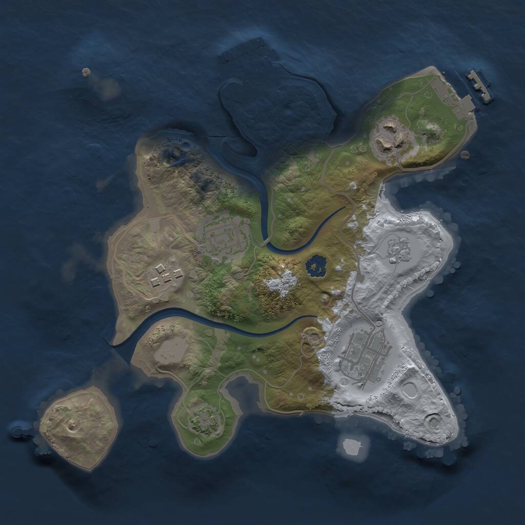 Rust Map: Procedural Map, Size: 2400, Seed: 144658599, 9 Monuments