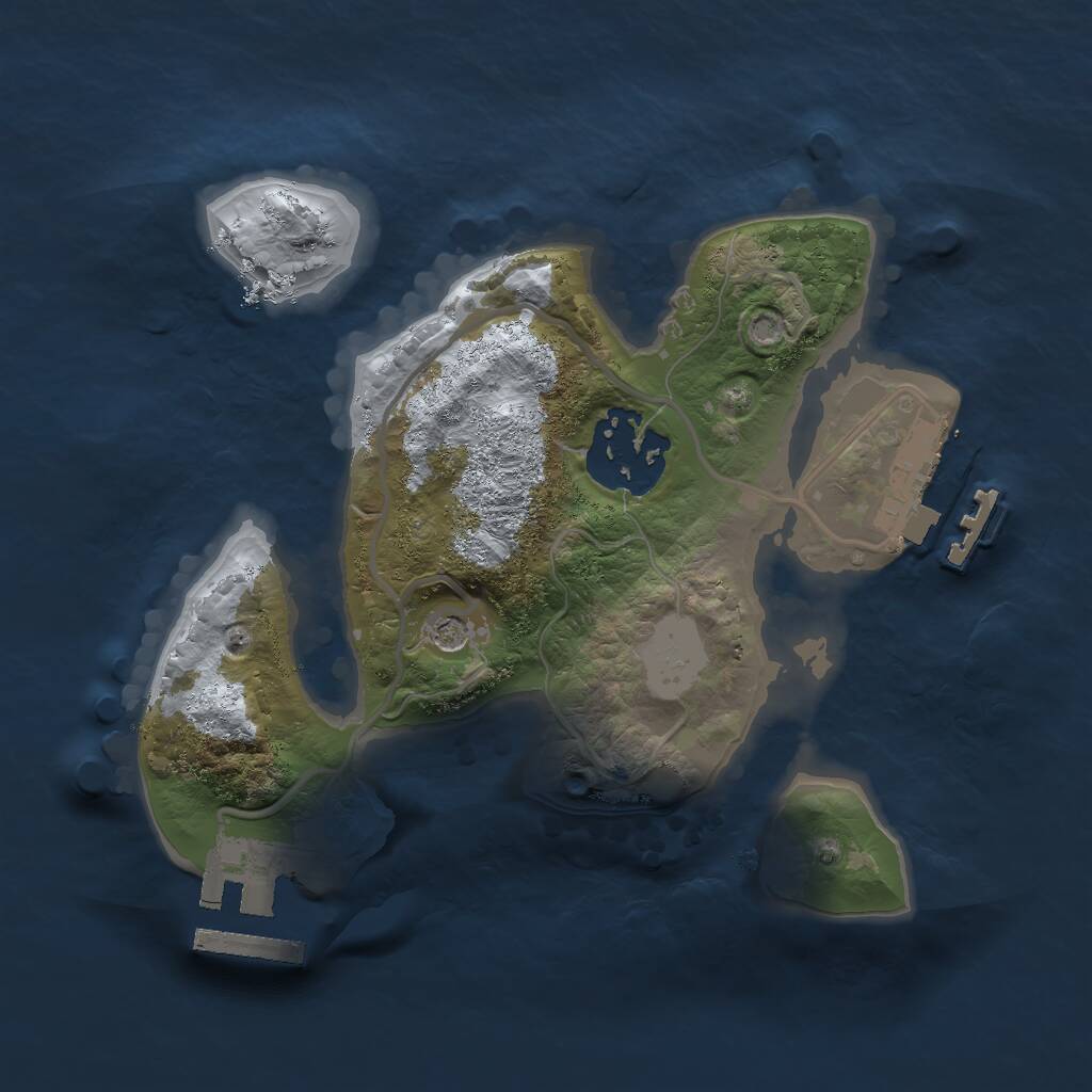 Rust Map: Procedural Map, Size: 2000, Seed: 775159719, 5 Monuments