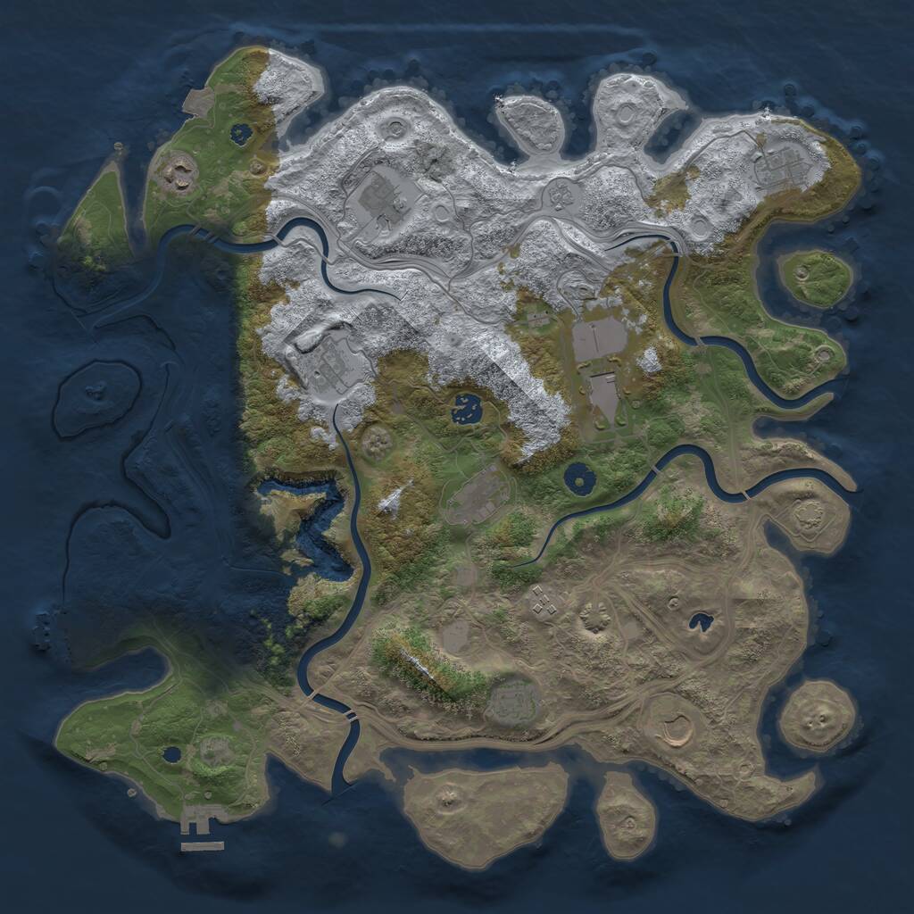 Rust Map: Procedural Map, Size: 4300, Seed: 4700, 16 Monuments