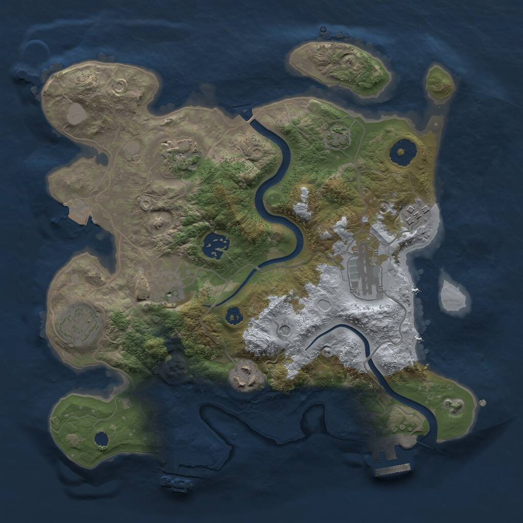 Rust Map: Procedural Map, Size: 3000, Seed: 26030, 12 Monuments