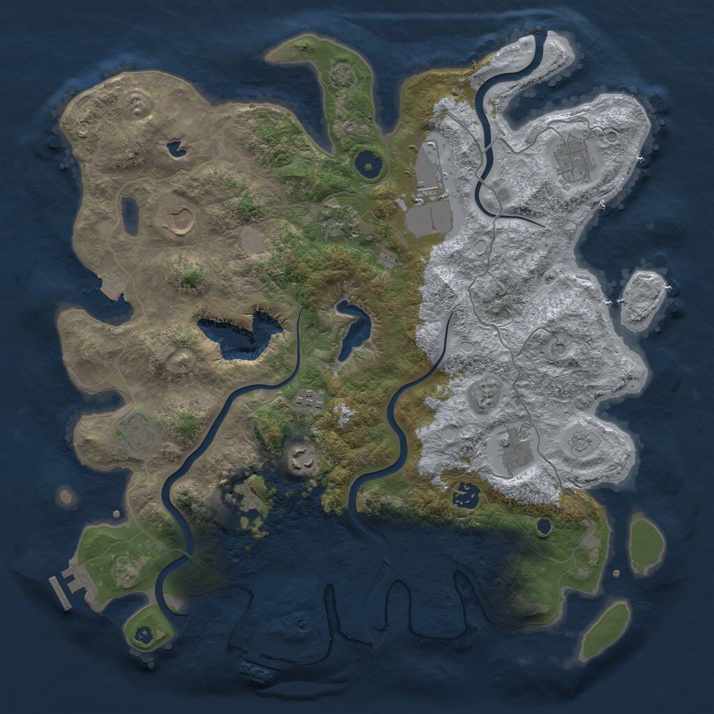 Rust Map: Procedural Map, Size: 4000, Seed: 8524, 16 Monuments