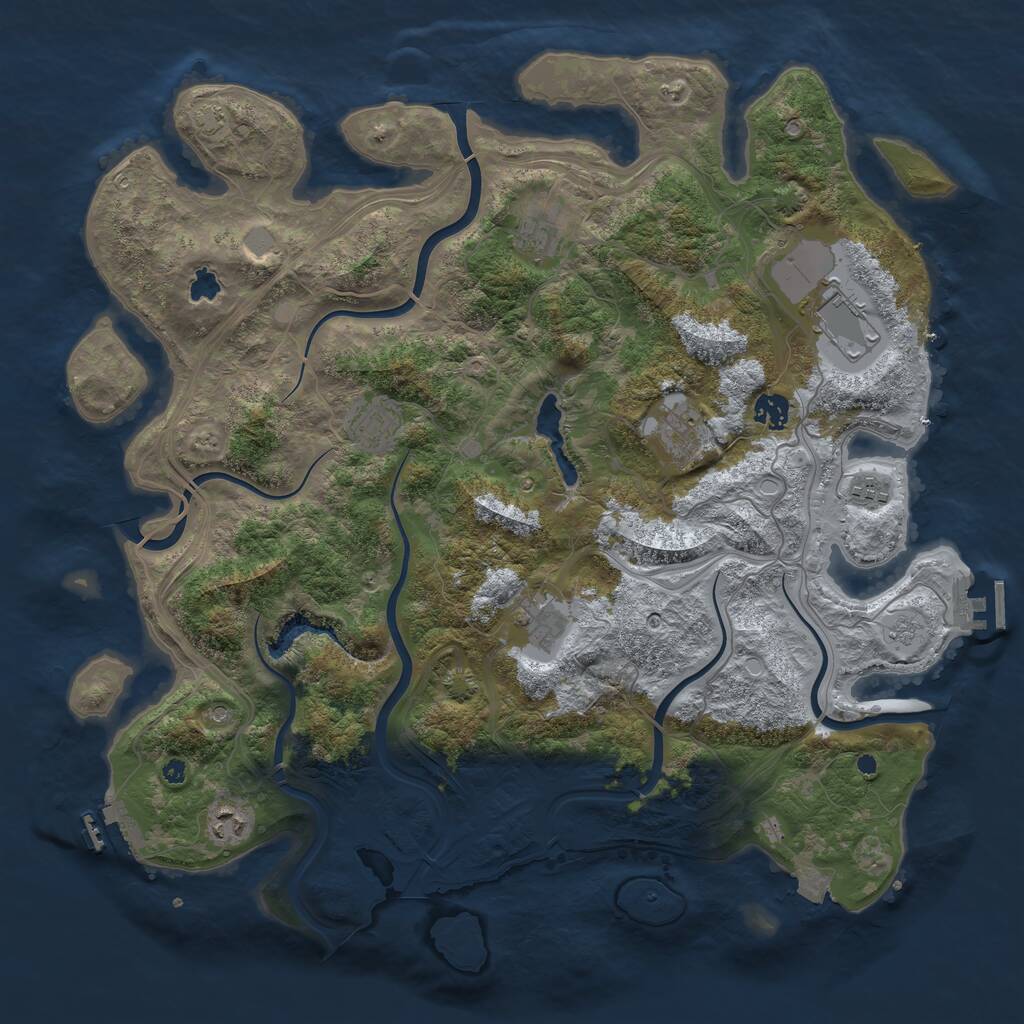 Rust Map: Procedural Map, Size: 4250, Seed: 98761982, 14 Monuments