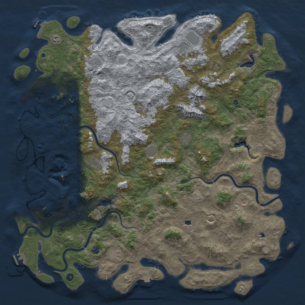 Rust Map: Procedural Map, Size: 6000, Seed: 1720004348, 17 Monuments