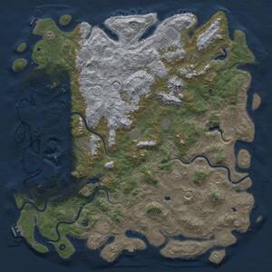 Thumbnail Rust Map: Procedural Map, Size: 6000, Seed: 1720004348, 17 Monuments