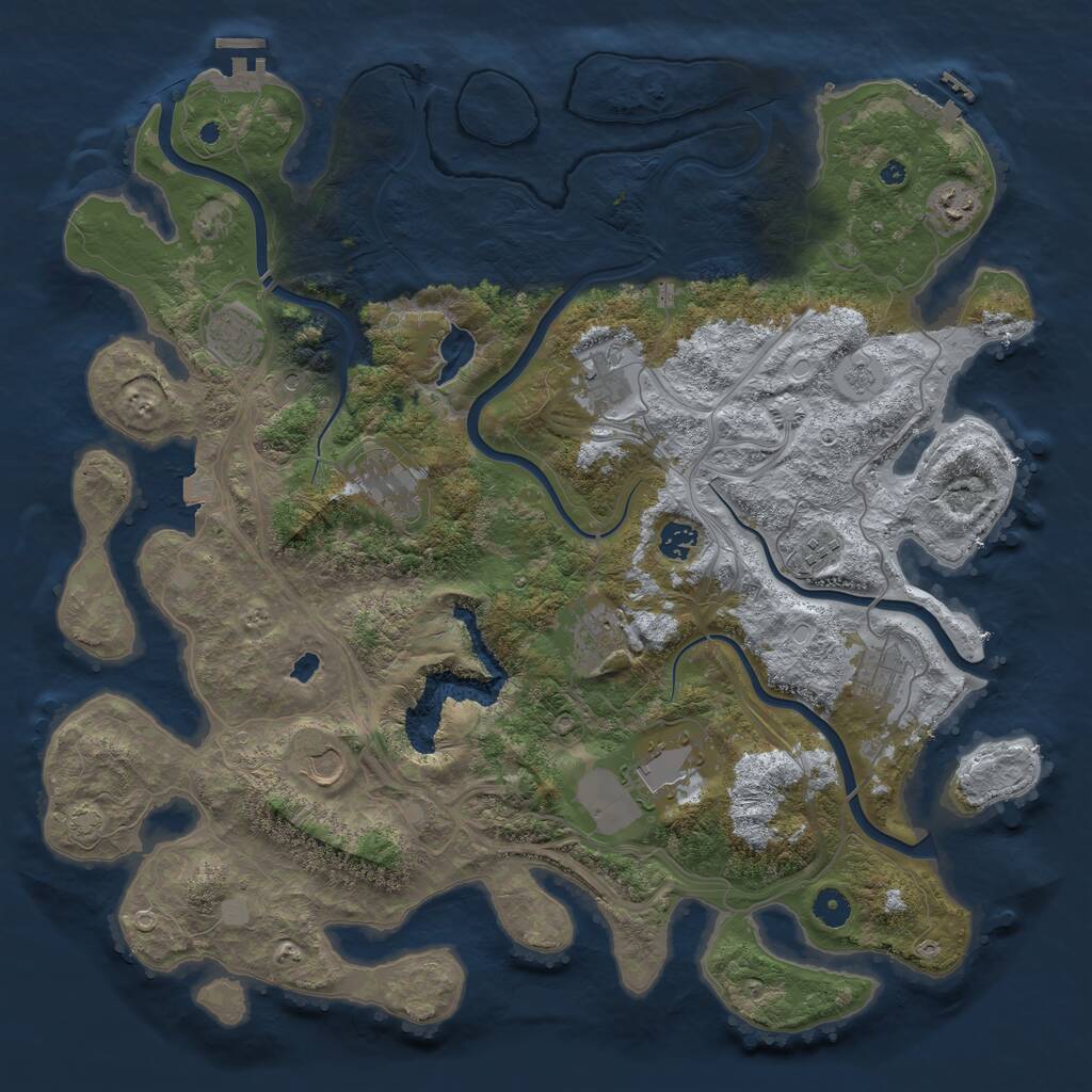 Rust Map: Procedural Map, Size: 4400, Seed: 40720247, 16 Monuments