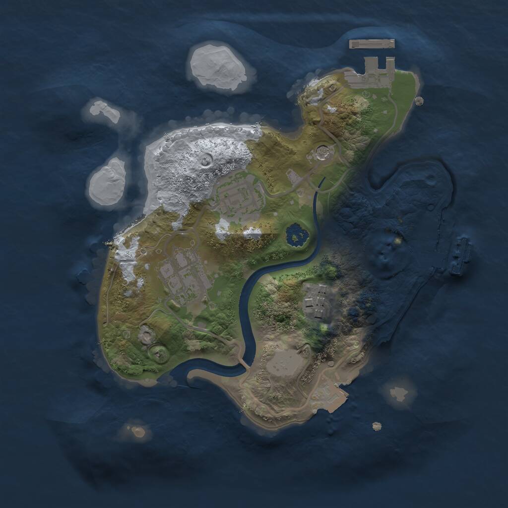 Rust Map: Procedural Map, Size: 2250, Seed: 651, 7 Monuments