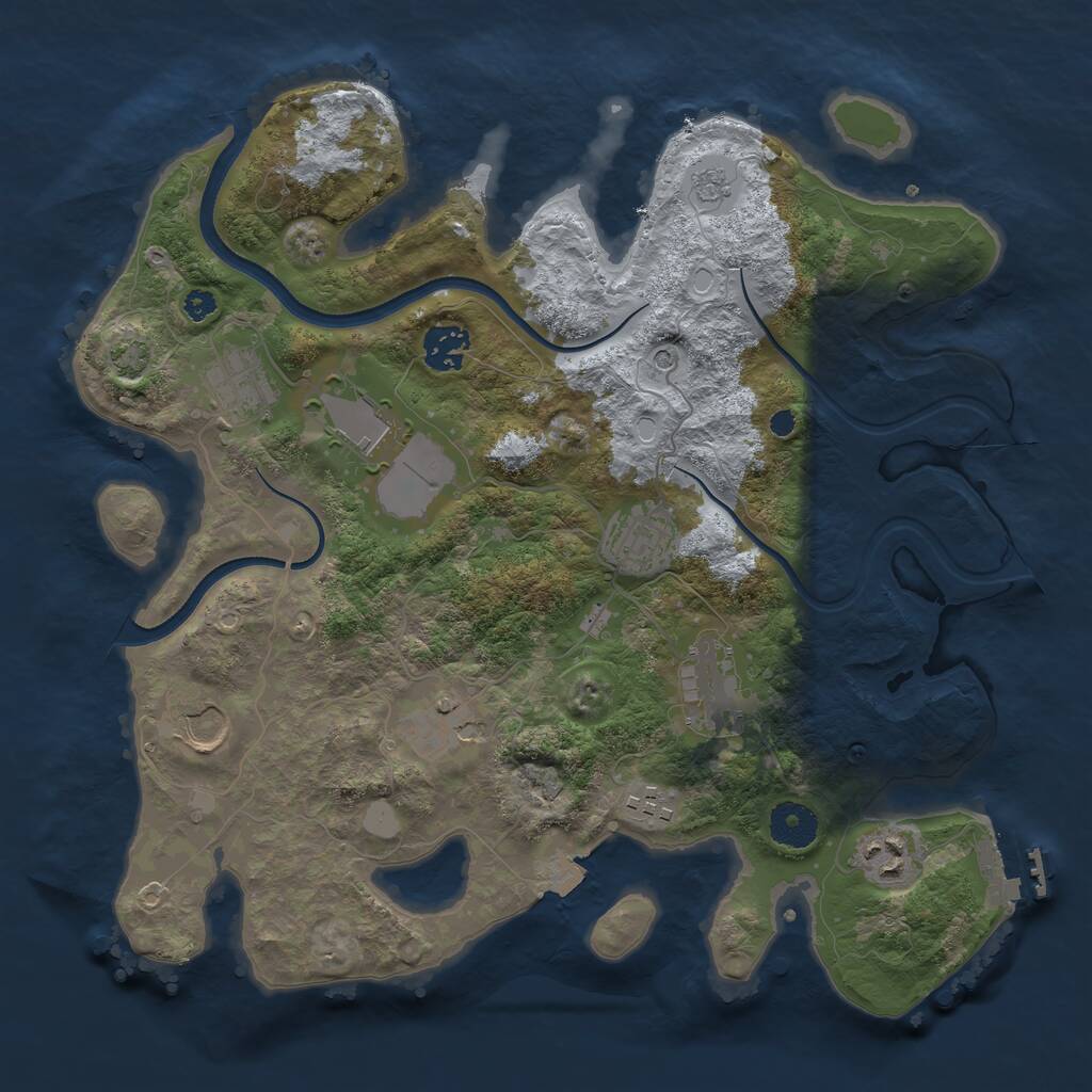 Rust Map: Procedural Map, Size: 3500, Seed: 12208, 14 Monuments