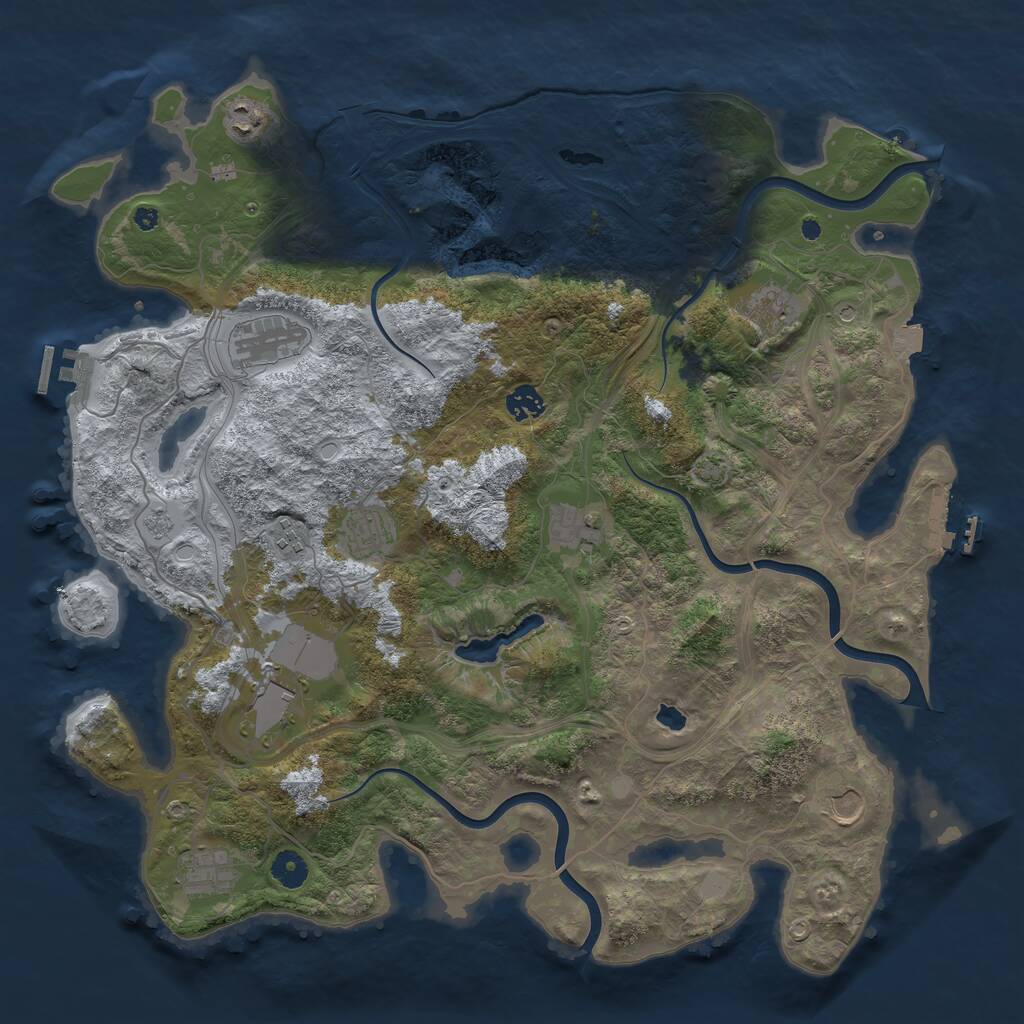 Rust Map: Procedural Map, Size: 4250, Seed: 1154532, 16 Monuments