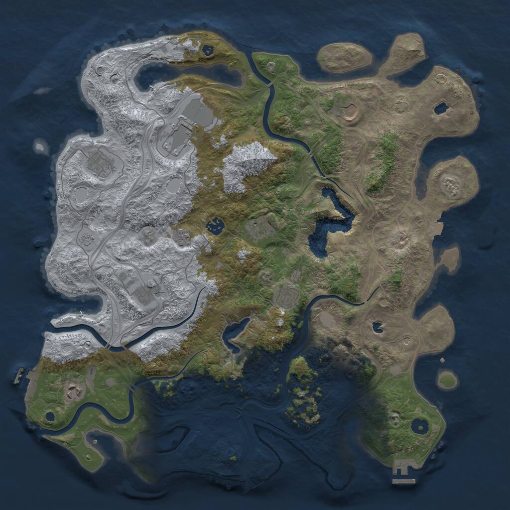 Rust Map: Procedural Map, Size: 4500, Seed: 34563467, 15 Monuments