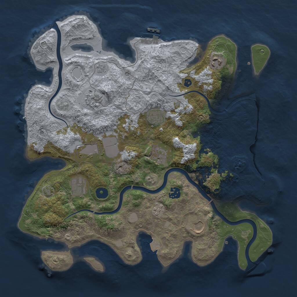 Rust Map: Procedural Map, Size: 3750, Seed: 556618384, 15 Monuments
