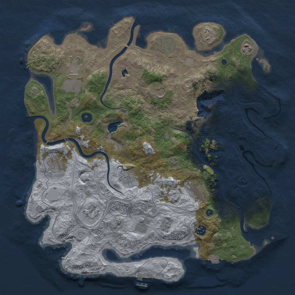 Rust Map: Procedural Map, Size: 4250, Seed: 844869062, 17 Monuments