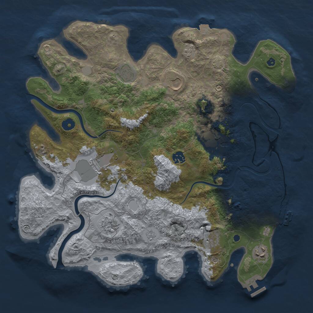 Rust Map: Procedural Map, Size: 3800, Seed: 5102025, 15 Monuments