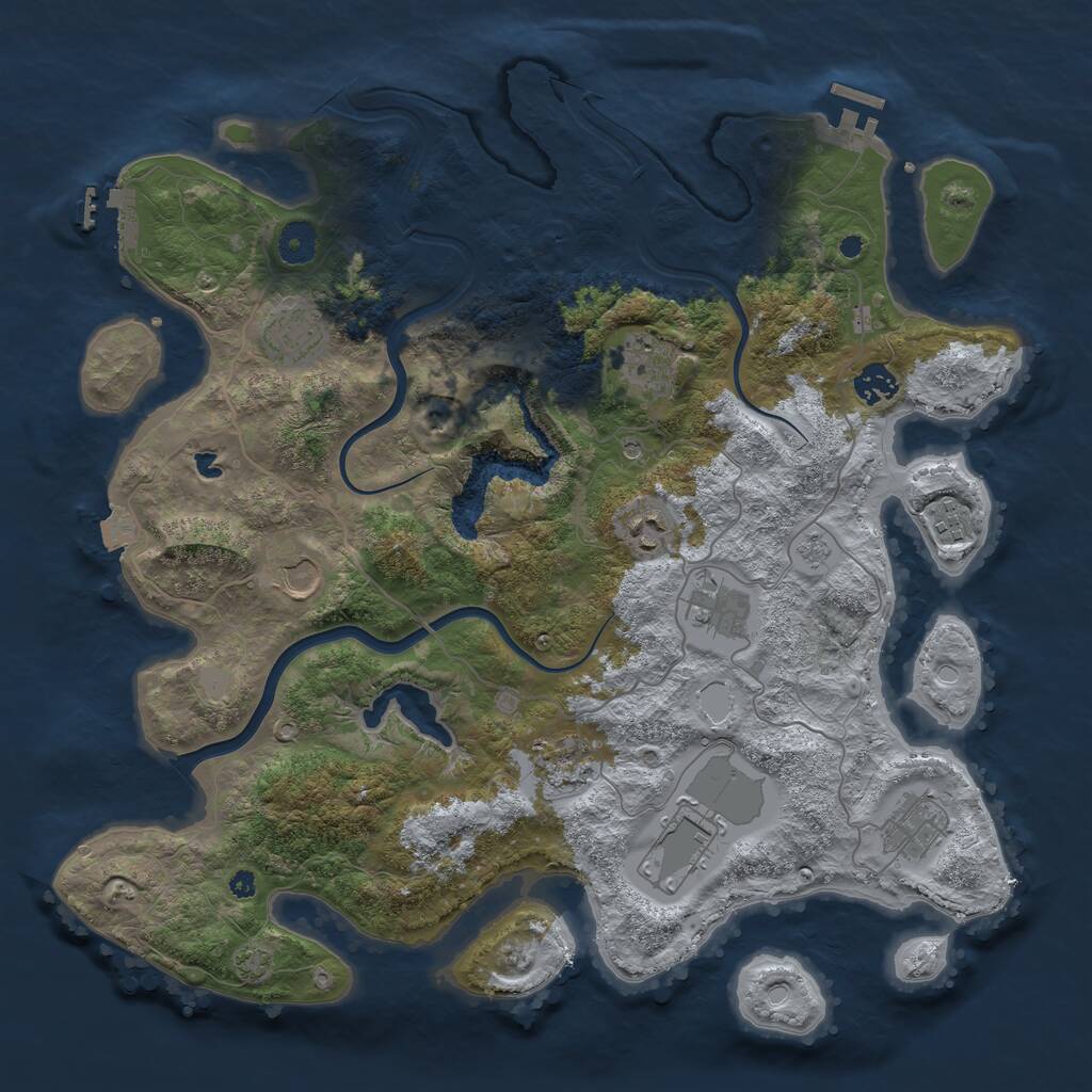Rust Map: Procedural Map, Size: 4000, Seed: 159328709, 16 Monuments