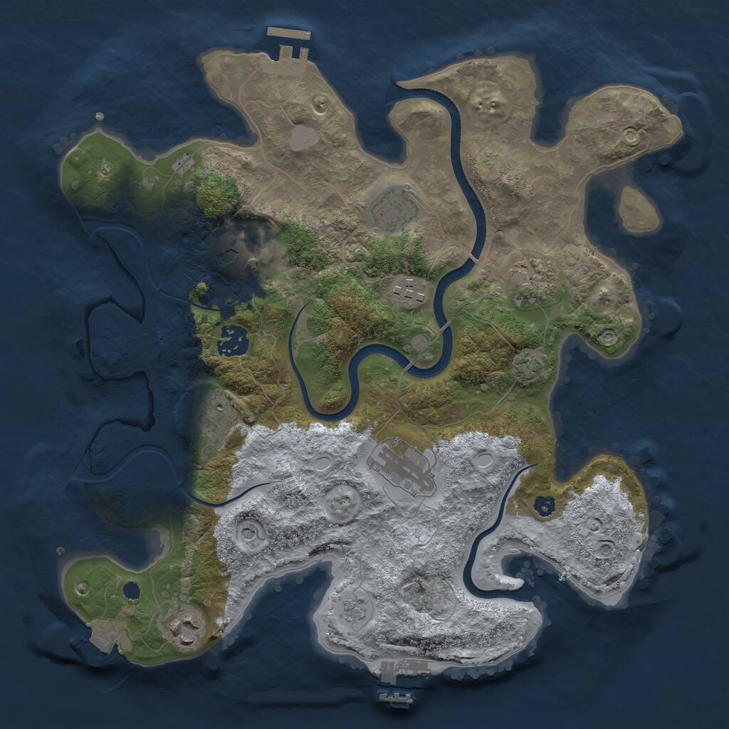 Rust Map: Procedural Map, Size: 3400, Seed: 398718626, 14 Monuments