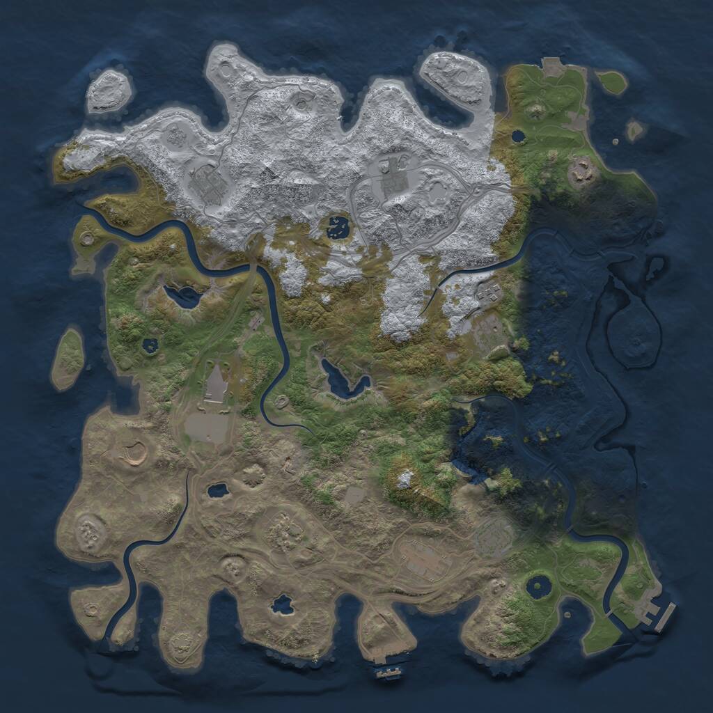 Rust Map: Procedural Map, Size: 4500, Seed: 634567985, 17 Monuments