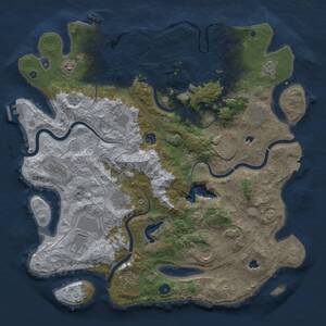 Thumbnail Rust Map: Procedural Map, Size: 4500, Seed: 490385513, 17 Monuments