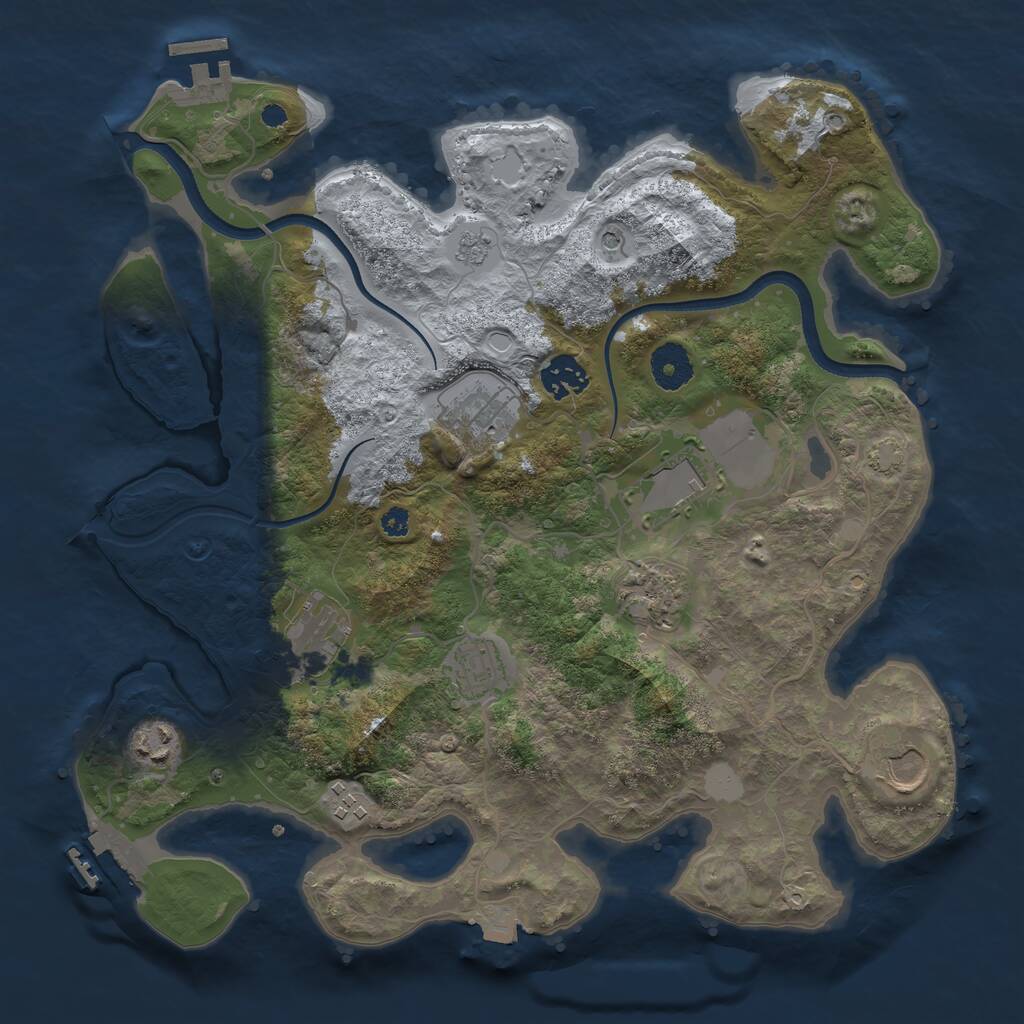Rust Map: Procedural Map, Size: 3500, Seed: 479543137, 15 Monuments