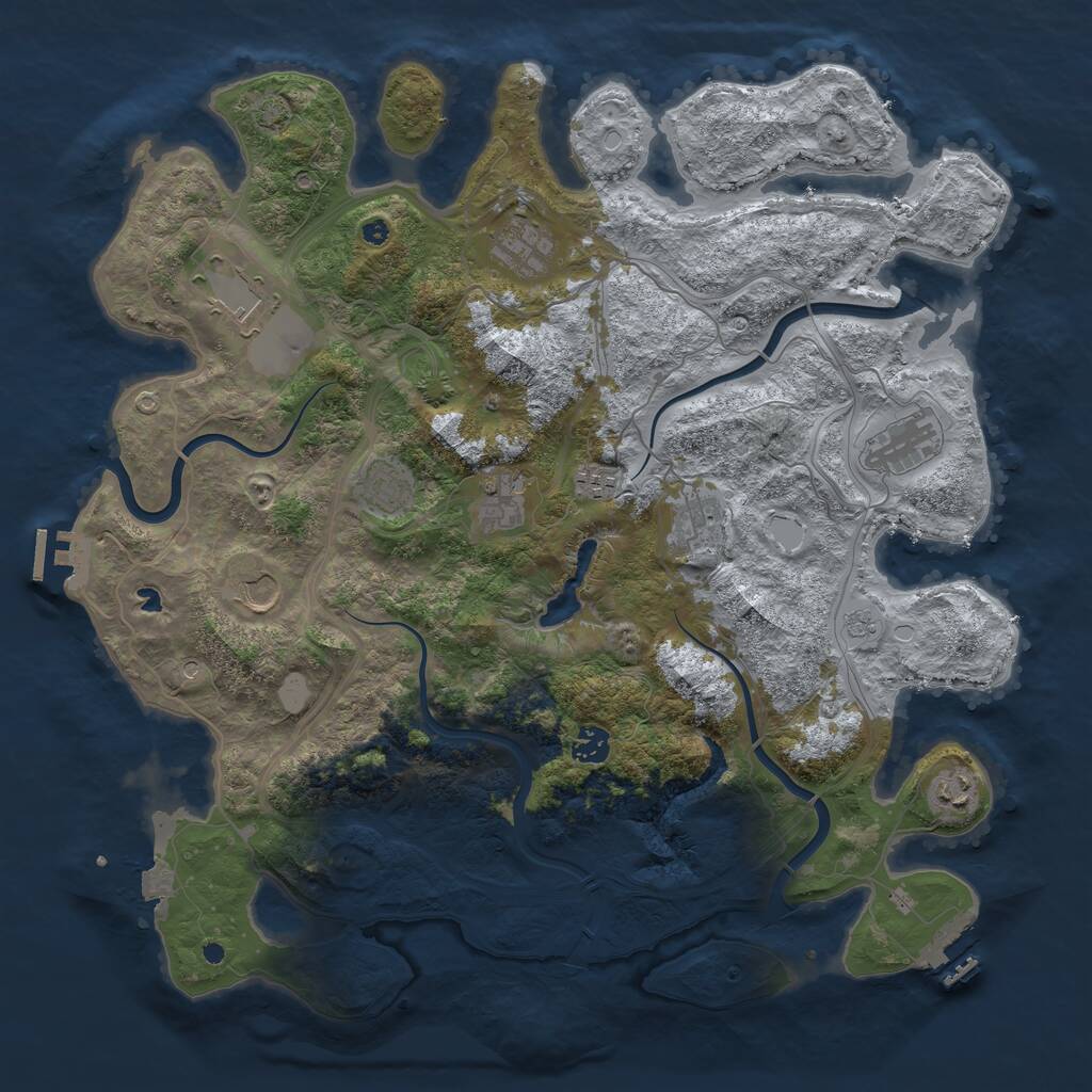 Rust Map: Procedural Map, Size: 4250, Seed: 16712, 16 Monuments