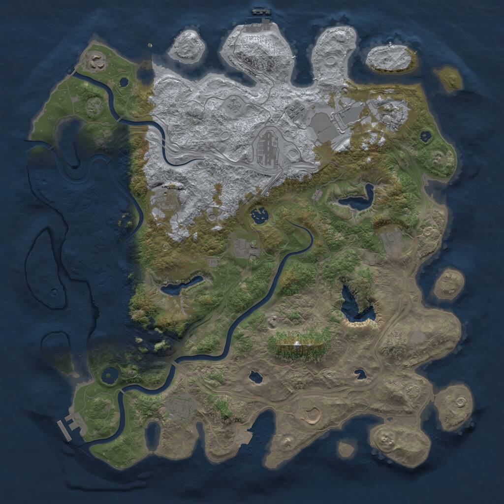 Rust Map: Procedural Map, Size: 4500, Seed: 138851104, 17 Monuments