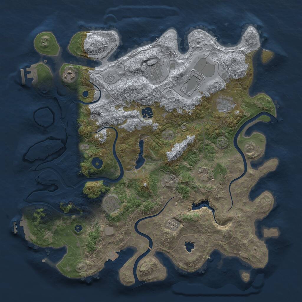 Rust Map: Procedural Map, Size: 4000, Seed: 1753497411, 14 Monuments