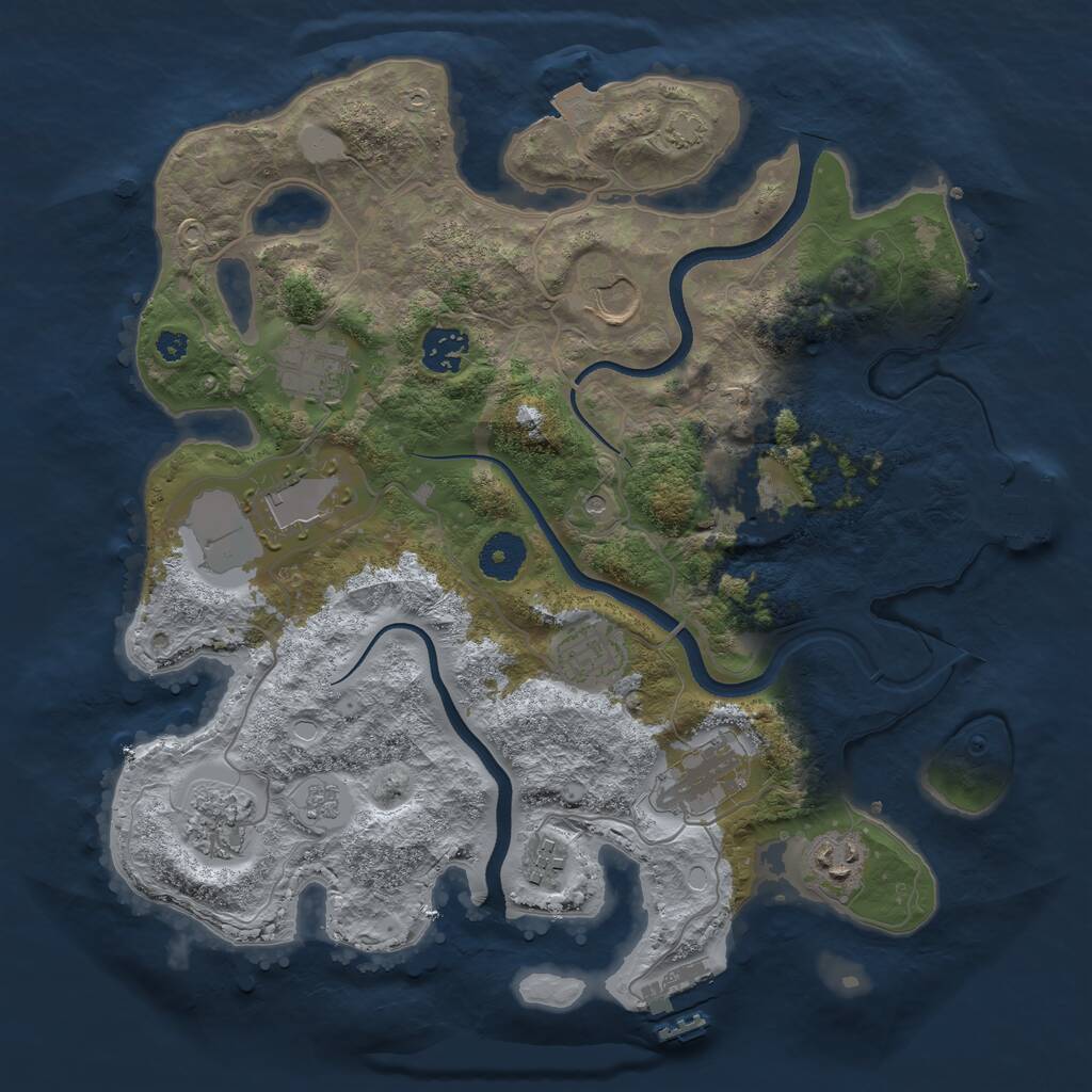 Rust Map: Procedural Map, Size: 3500, Seed: 1948079501, 16 Monuments