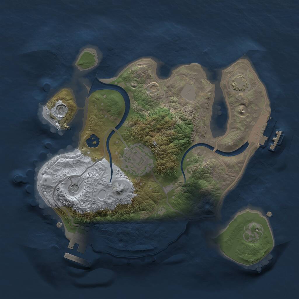 Rust Map: Procedural Map, Size: 2250, Seed: 43212, 6 Monuments