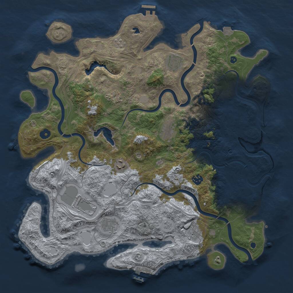 Rust Map: Procedural Map, Size: 4250, Seed: 1993849151, 15 Monuments