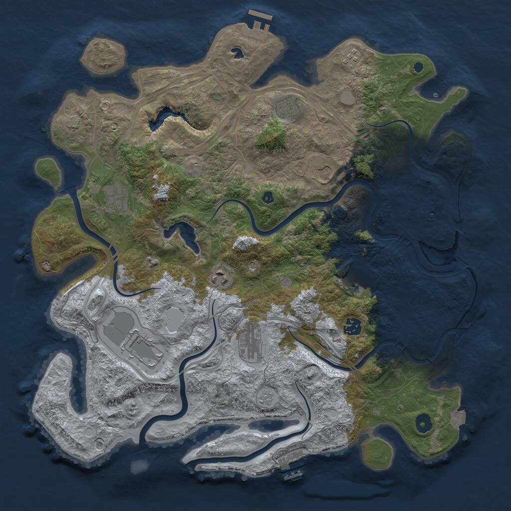 Rust Map: Procedural Map, Size: 4250, Seed: 1993849151, 15 Monuments