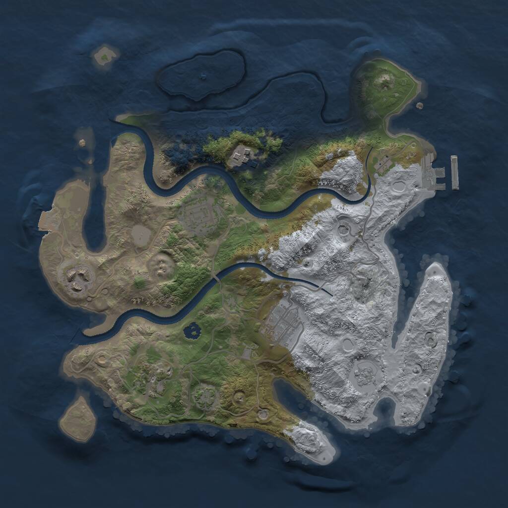 Rust Map: Procedural Map, Size: 3000, Seed: 1198477987, 10 Monuments