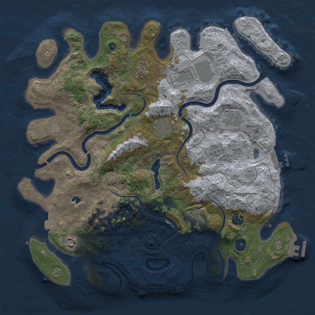 Rust Map: Procedural Map, Size: 4000, Seed: 762940040, 15 Monuments