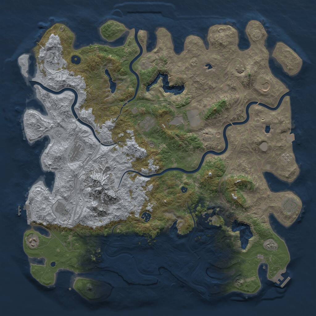 Rust Map: Procedural Map, Size: 5000, Seed: 649861369, 17 Monuments