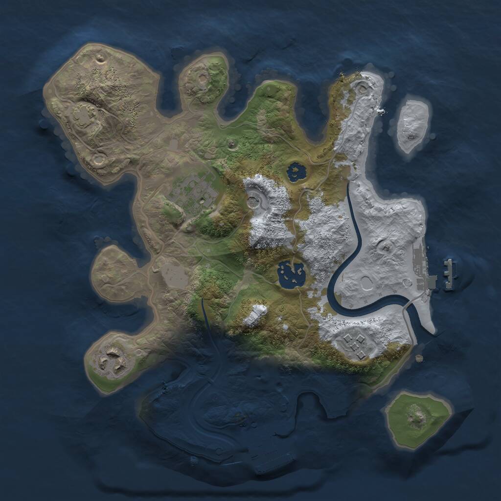 Rust Map: Procedural Map, Size: 2600, Seed: 978612332, 9 Monuments